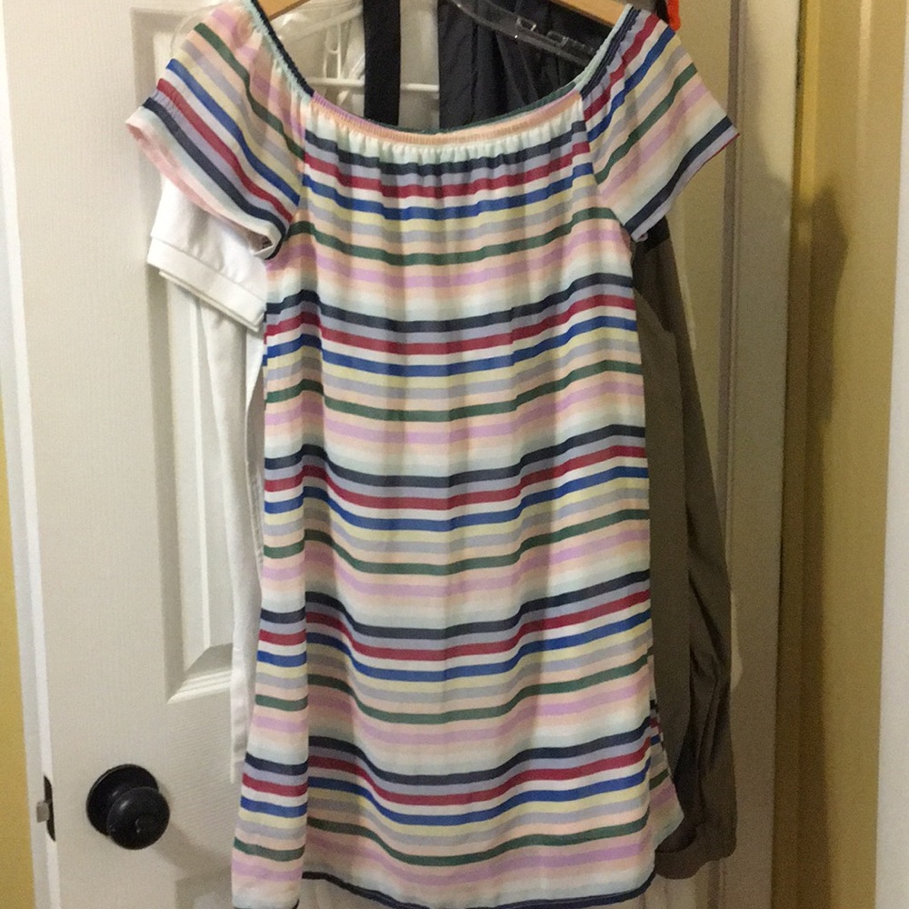 Off the shoulder striped dress